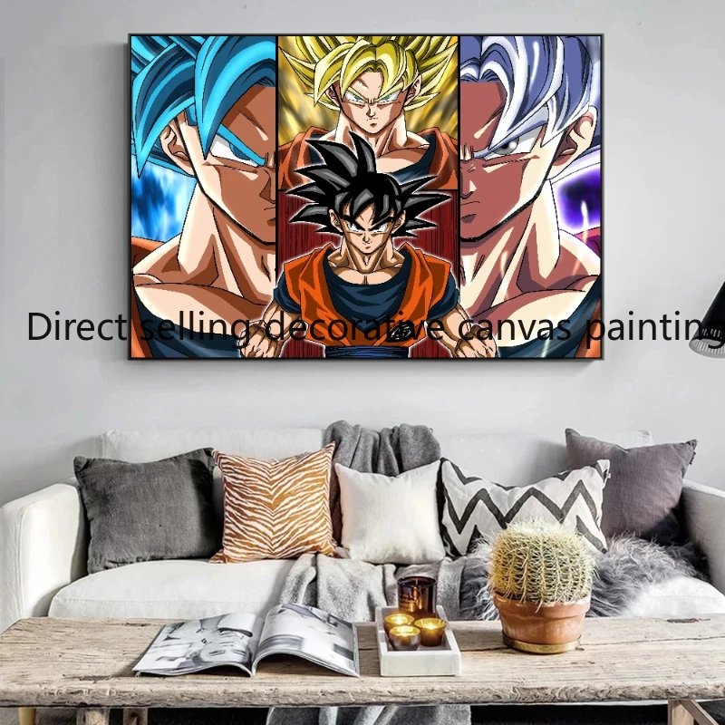 

Retro Classic Anime Super Saiyan Family Dragon Ball Goku Poster Suitable for Game Room Children's Room Wall Decoration Painting