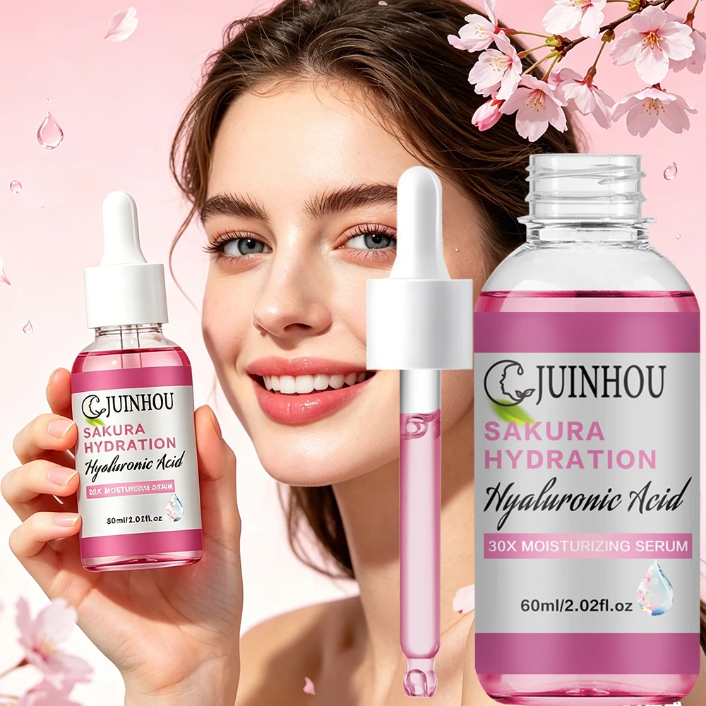 JUINHOU Cherry Blossom Hydrating Facial Serum Deep Moisturizing Brighten Skin Daily Face Care Suitable for All Skin Types