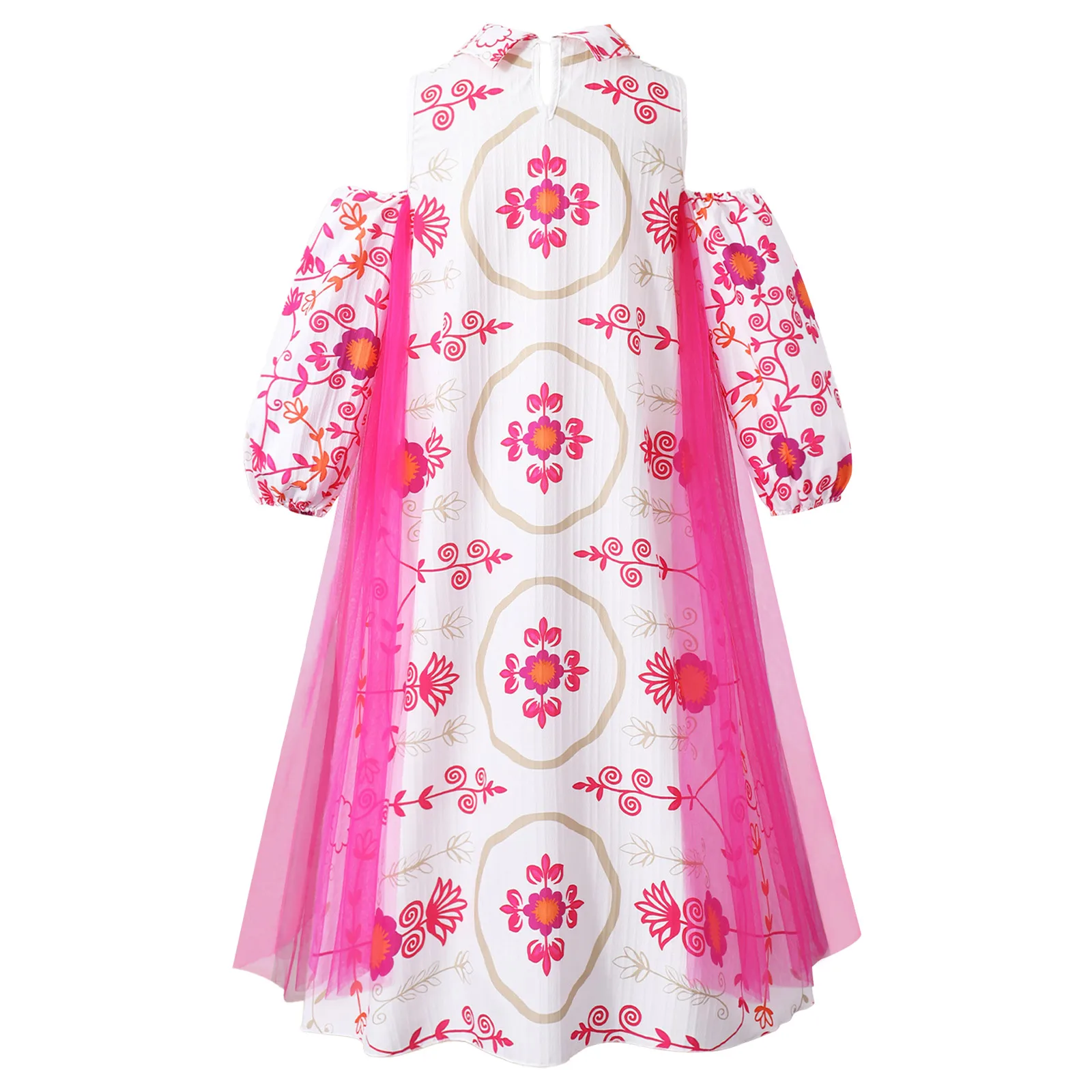 Girl Long Sleeve Mesh Patchwork Islamic Children Clothing Middle East Dress Ethnic-style Long Dress Stage Performance Dance Wear view 2
