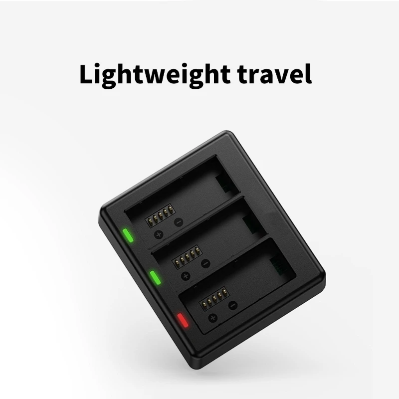 شاحن بطارية R91A لـ 13 ملحقات كاميرا الحركة، حماية من الشحن الزائد، قاعدة شحن البطارية بثلاث فتحات