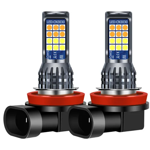 Luces antiniebla LED para coche Canbus H1 H3 H4 H7 H8 H11 880 881 9005 HB3 9006 HB4 12V 35W 2400Lm 3030/24 pastillas bombillas de faros antiniebla para automóvil
