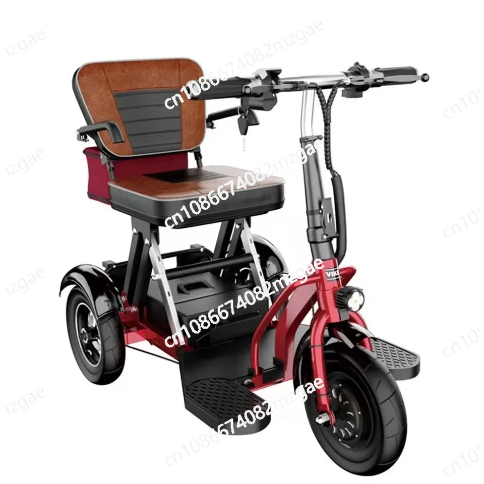 3 Wheel Electric Tricycle Adults 48V 300W Folding Three Wheel Electric Scooter for Elderly 8 Inch Mobility Scooters Disabled