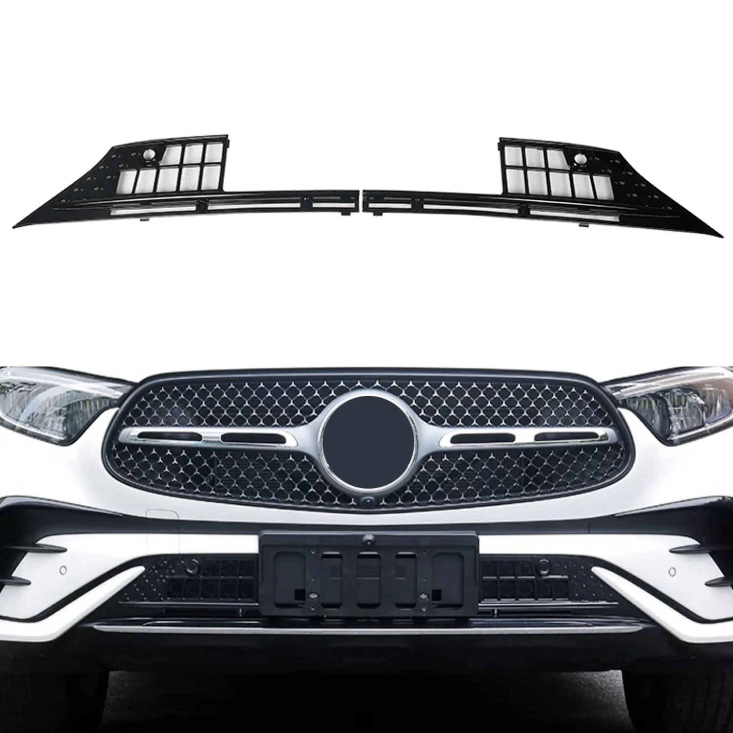 

ForMercedes-Benz GLC Coupe 2024 2025/GLC 350e/Hybrid Car Front Mesh Grille Insert Net Insect Screening Protection Kits 2pcs