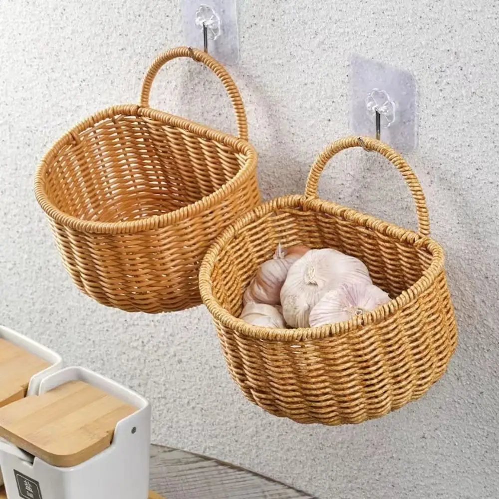 

Arrangement Fruit Vegetable Wall Hanging Punching Scallion Ginger Garlic Kitchen Utensil Wedding Flower Basket Storage Basket