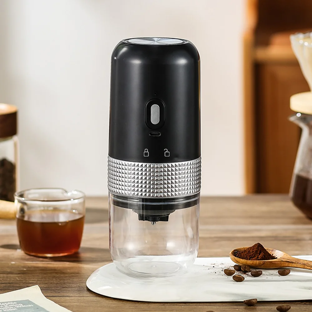 Electric Burr Coffee Grinder 13W 200ml USB Rechargeable Adjustable Setting Cordless Coffee Bean Grinder with Cleaning Brush