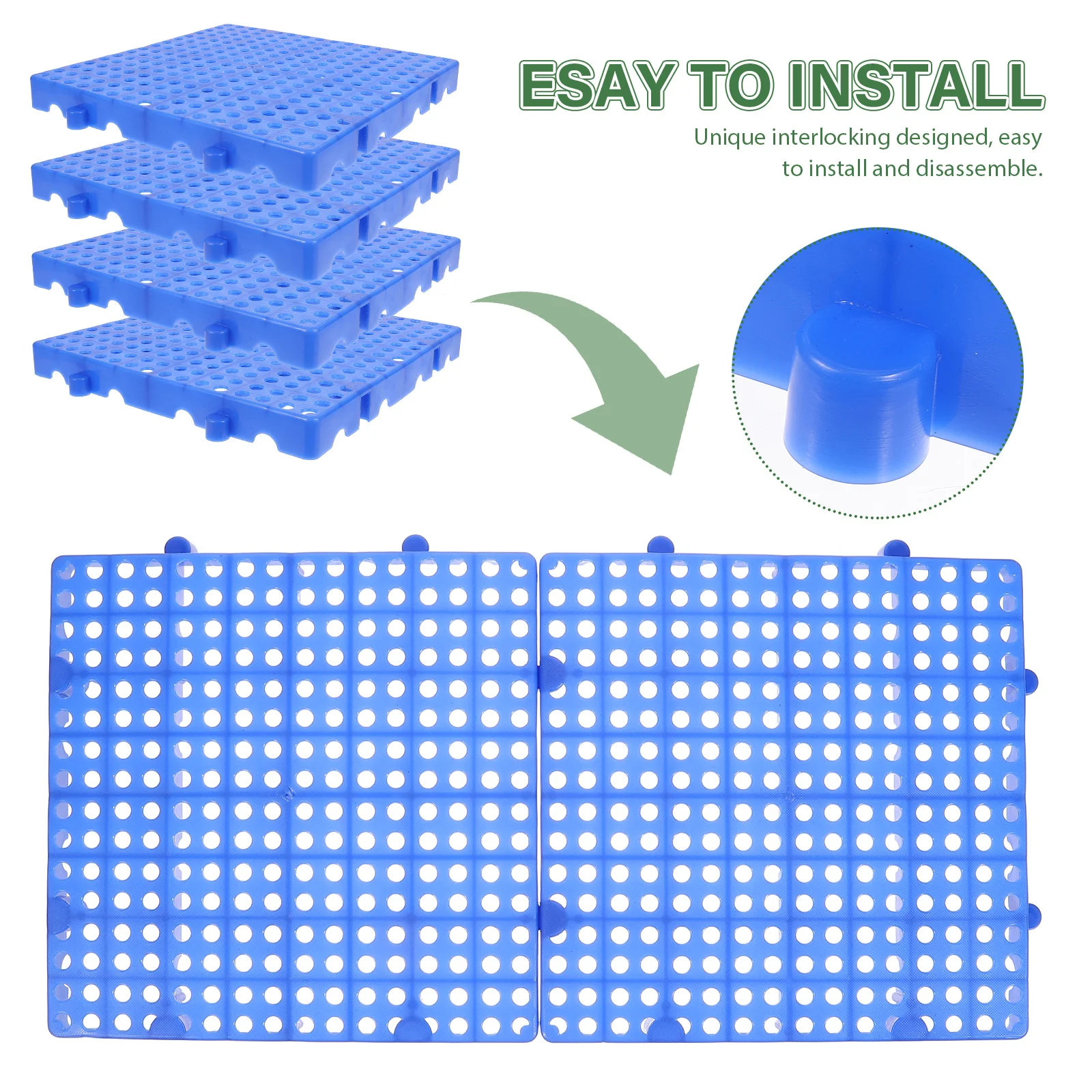 

4pcs 11 8 Inch Plastic Tiles Interlocking Garden Flooring Patio Outdoor Deck Mats Draining Pathway Durable Anti Slip Carpet