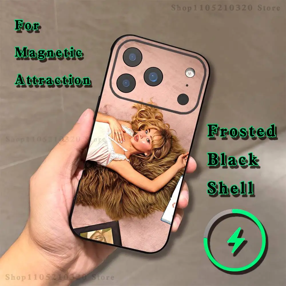 Singer S-Sabrina C-Carpenter Phone Case For iPhone 17,16,15,14,13,12,11,Pro,Max,Plus,E,Air,Mini Magnetic Magsafe Frosted Clear