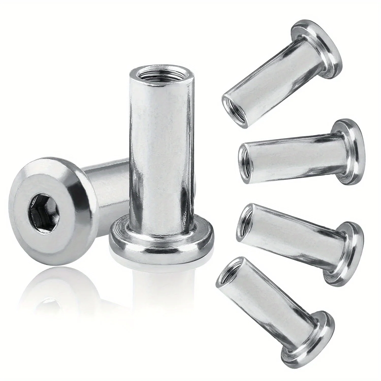 10/20Pack M6 x 10/20/30/40mm stainless steel hexagonal furniture bolt, terminal screw, embedded nut, countersunk hexagonal nut