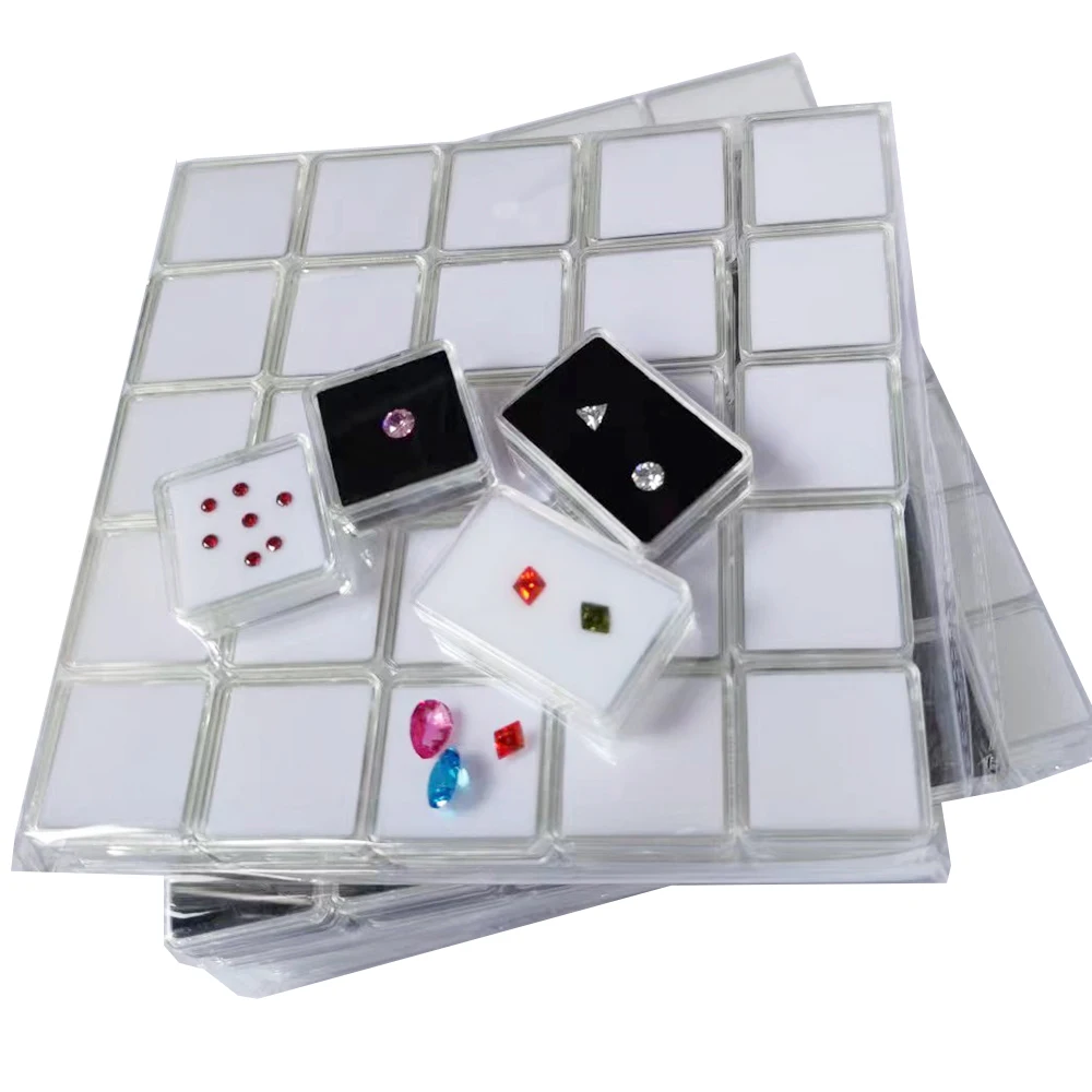 50Pcs Loose Diamond Storage Box Clear Gemstone Organizer Case Charm Holder Bead Container Piercing Jewelry Gem Stone Display Box