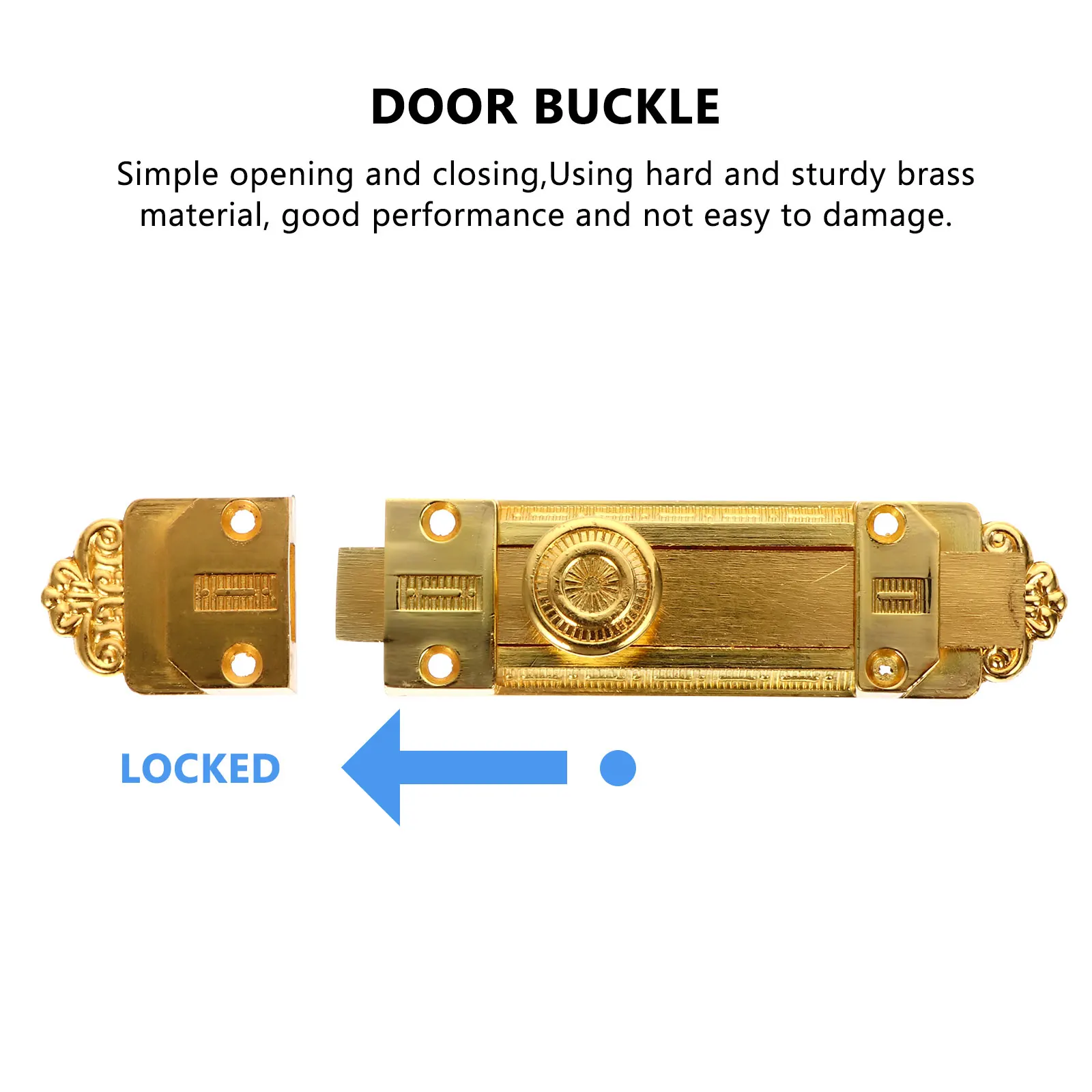 

Vintage Slide Door Bolt Zinc Alloy Latch Lock Durable Lightweight Exquisite Appearance Wide Applicability Home Supplies