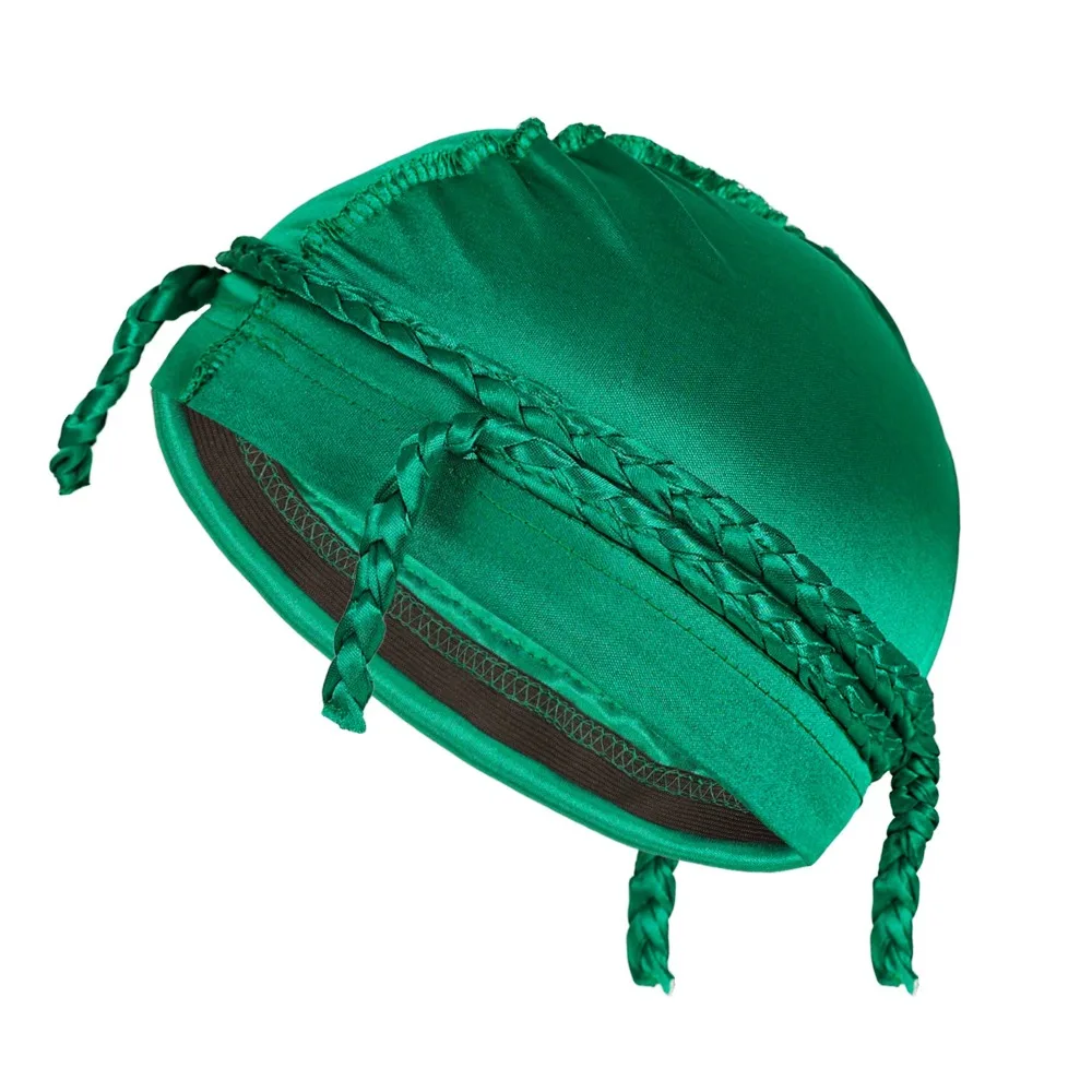 

New Solid Color Men Dome Cap Imitation Silk Elastic Sports Cap Night Sleep Headcover Riding