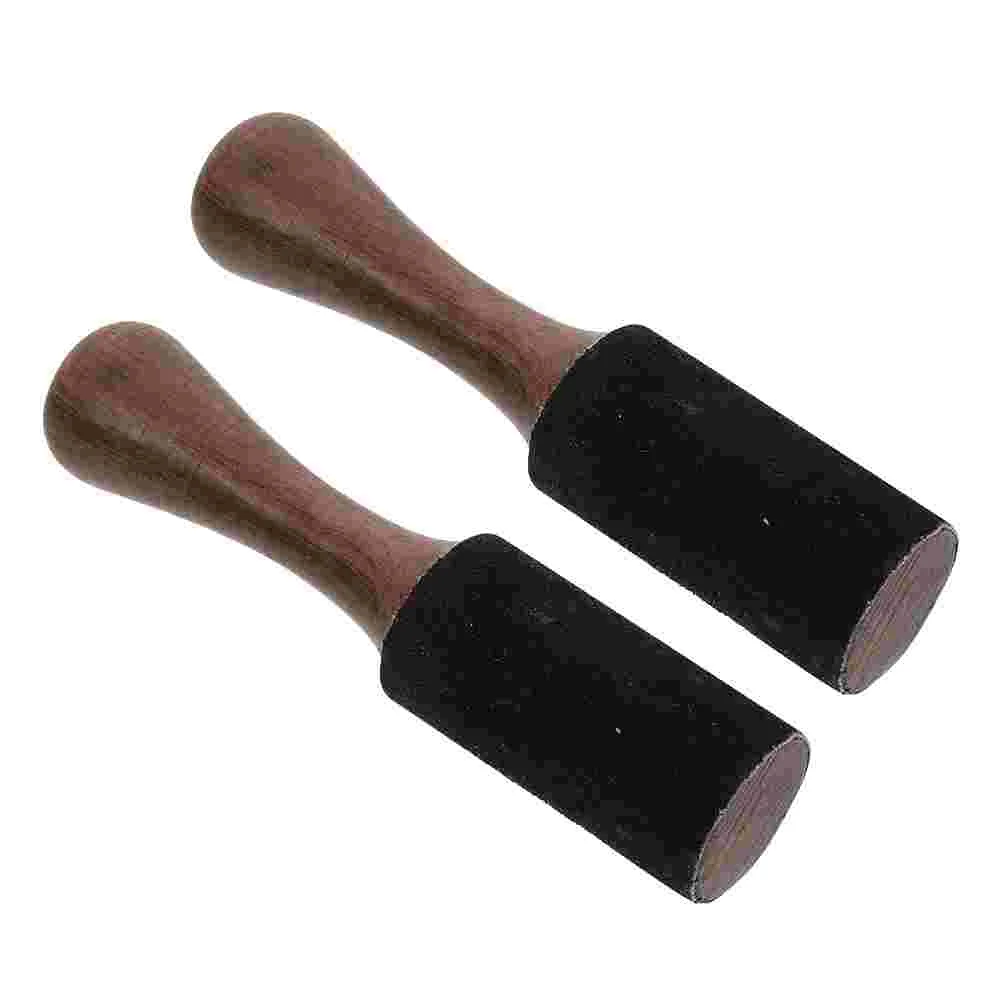 

2 Pcs Buddha Sound Bowl Stick Tibetan Singing Accessory Wooden Component Meditation Mallet Black