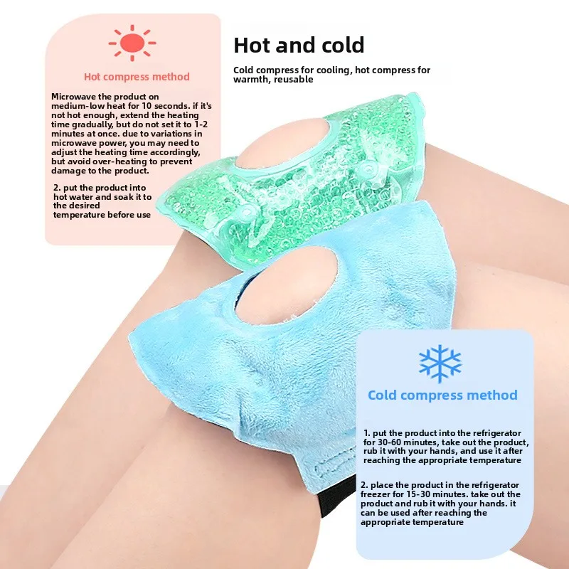 Ultra Reusable Hot and Cold Soft Gel Ice Compression Therapy Straps for Knee Wrist Elbow Ankle Calf Support with Pain Relief