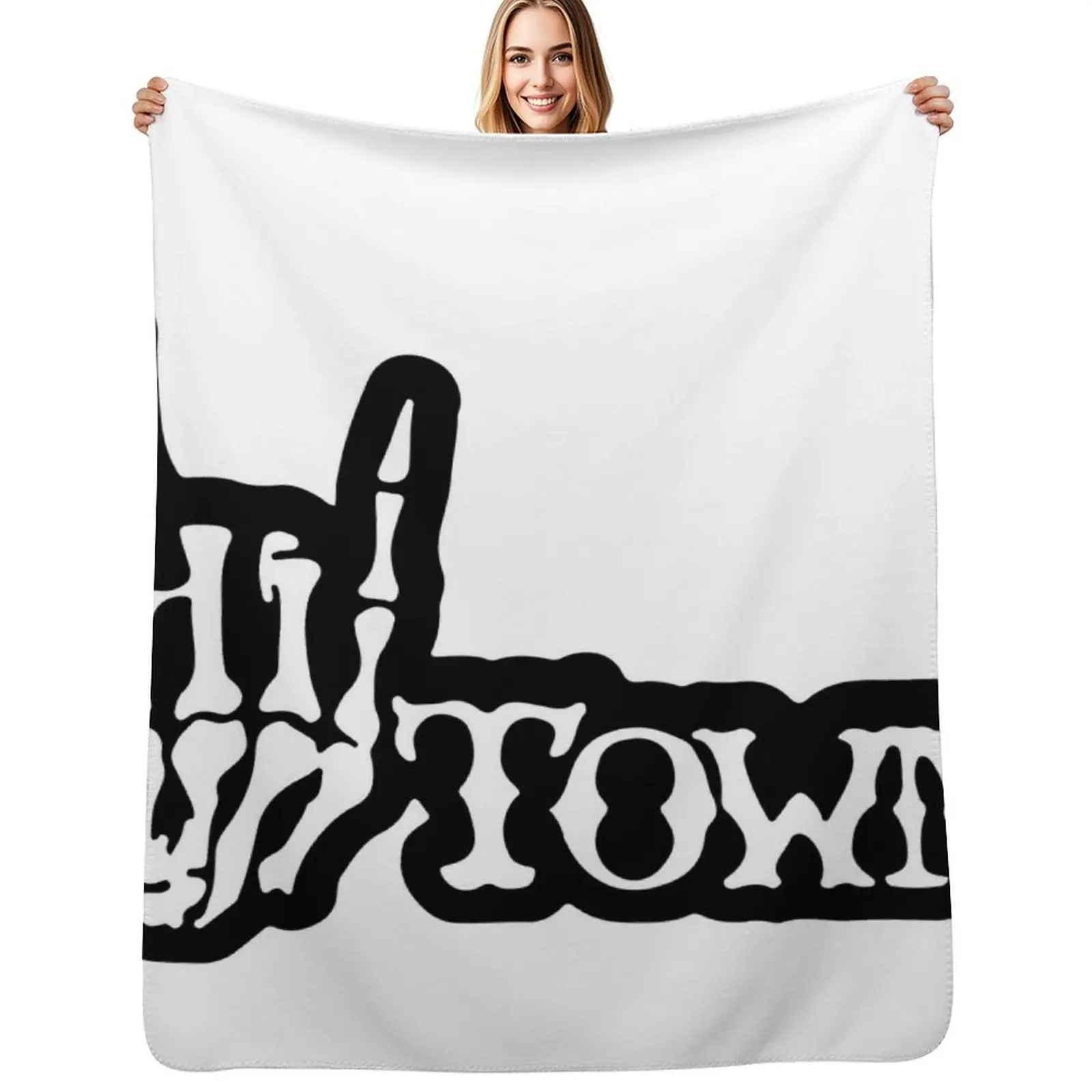 H-Town Throw Blanket Shaggy Furry Soft Blanket for Bedroom Living Room