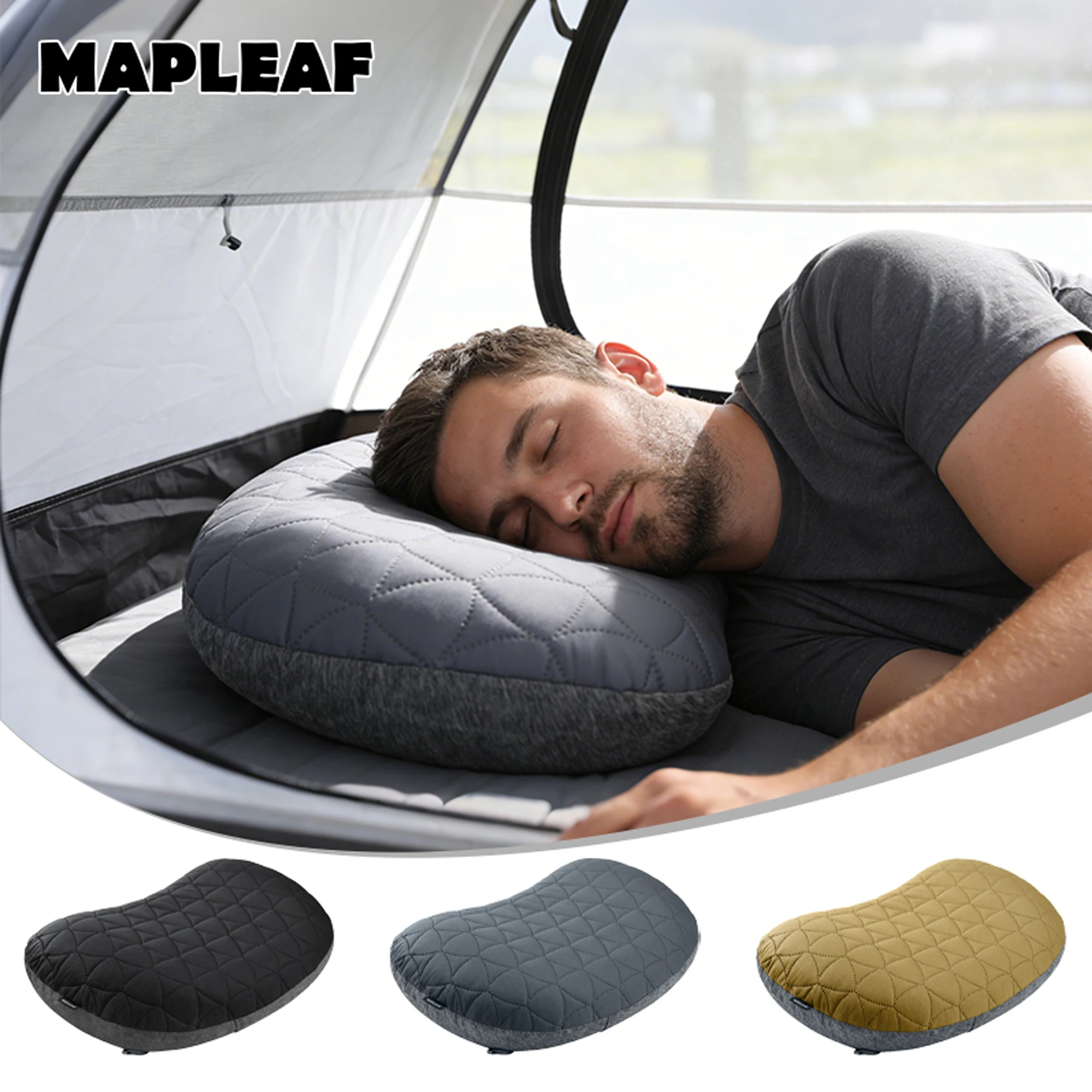 MAPLEAF Inflatable Camping Pillow Portable Neck Support Ultralight Compact Adjustable Firmness Backpacking Hiking Travel Outdoor