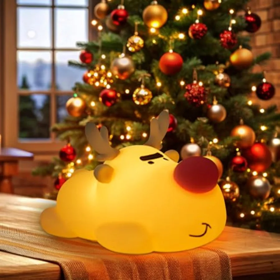 Dimmable Silicone Reindeer Night Light Lamp