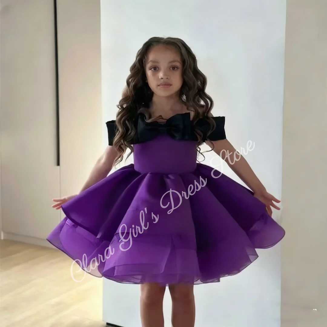 Прекрасное атласное пышное платье с цветочным узором для девочек-цветочниц для маленькой принцессы на свадьбу, конкурс красоты, вечерние бальные платья на день рождения