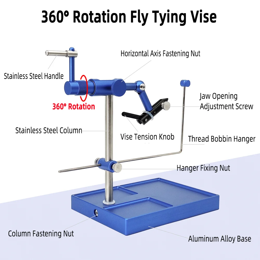 Imagem -02 - Vampfly-fly Amarrando Ferramenta Vise Pesca Moscas Amarrando Ferramenta Jig Gancho Truta Pesca Isca Fazendo Ferramentas Rotação de 360 °