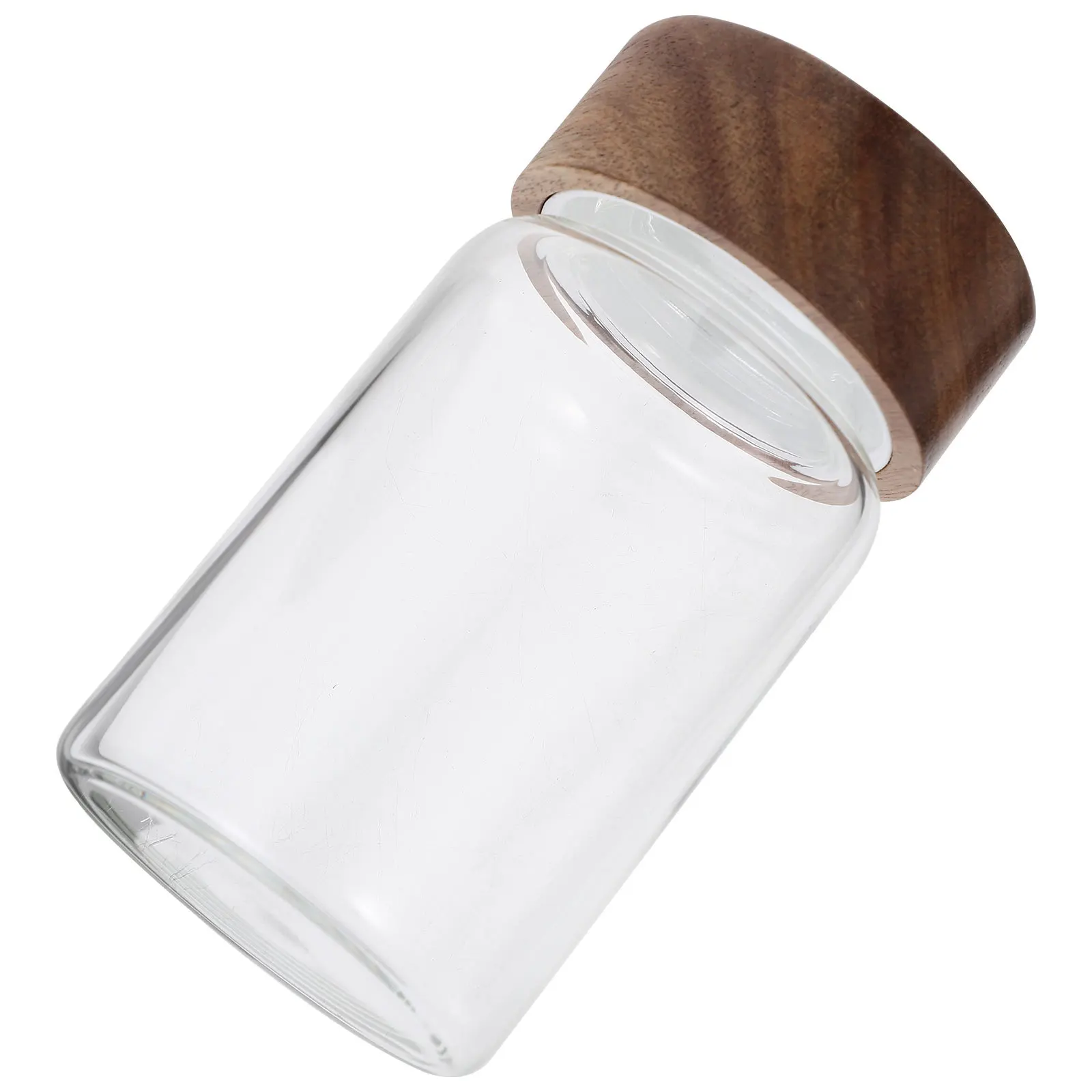 

Glass Storage Jar with Wood Lid Airtight Clear Food Container for Kitchen Coffee Tea Sugar Storage Tea Coffee Jar