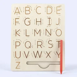 Children's Wooden Educational Toys Montessori Early Learning Word Spelling Letter Groove Practice Board Pen Control Training