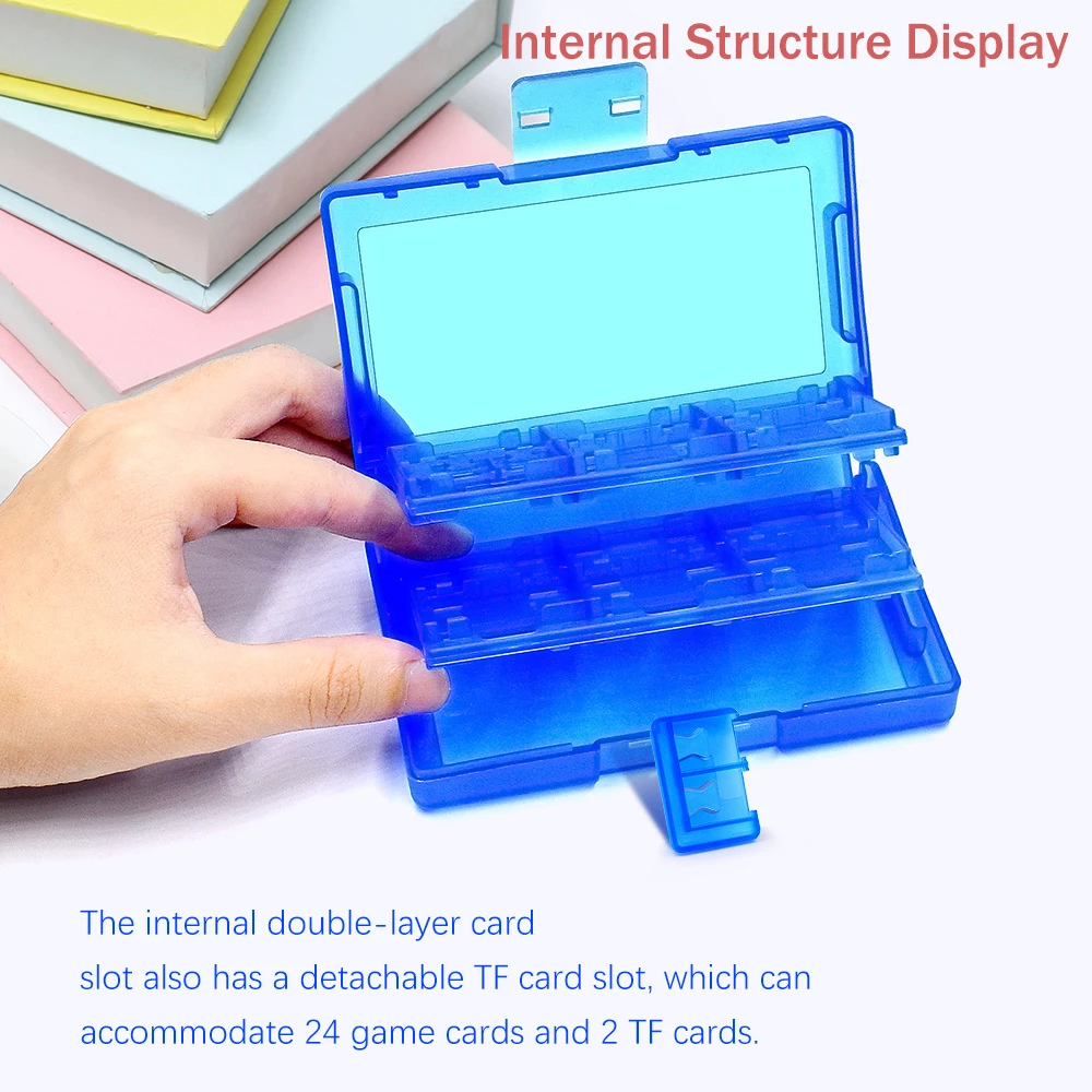 Portable Nintend Switch Travel Accessories 24 In 1 Game Card Case Micro SD Case Holder Hard Shell NS Storage Protector Box - view 4