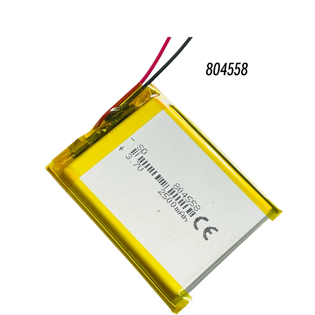 3.7V 2500mAh 804558 Lithium Polymer Battery Large Capacity for Smart Lock Early Education Device Dash Camera Audio Speaker