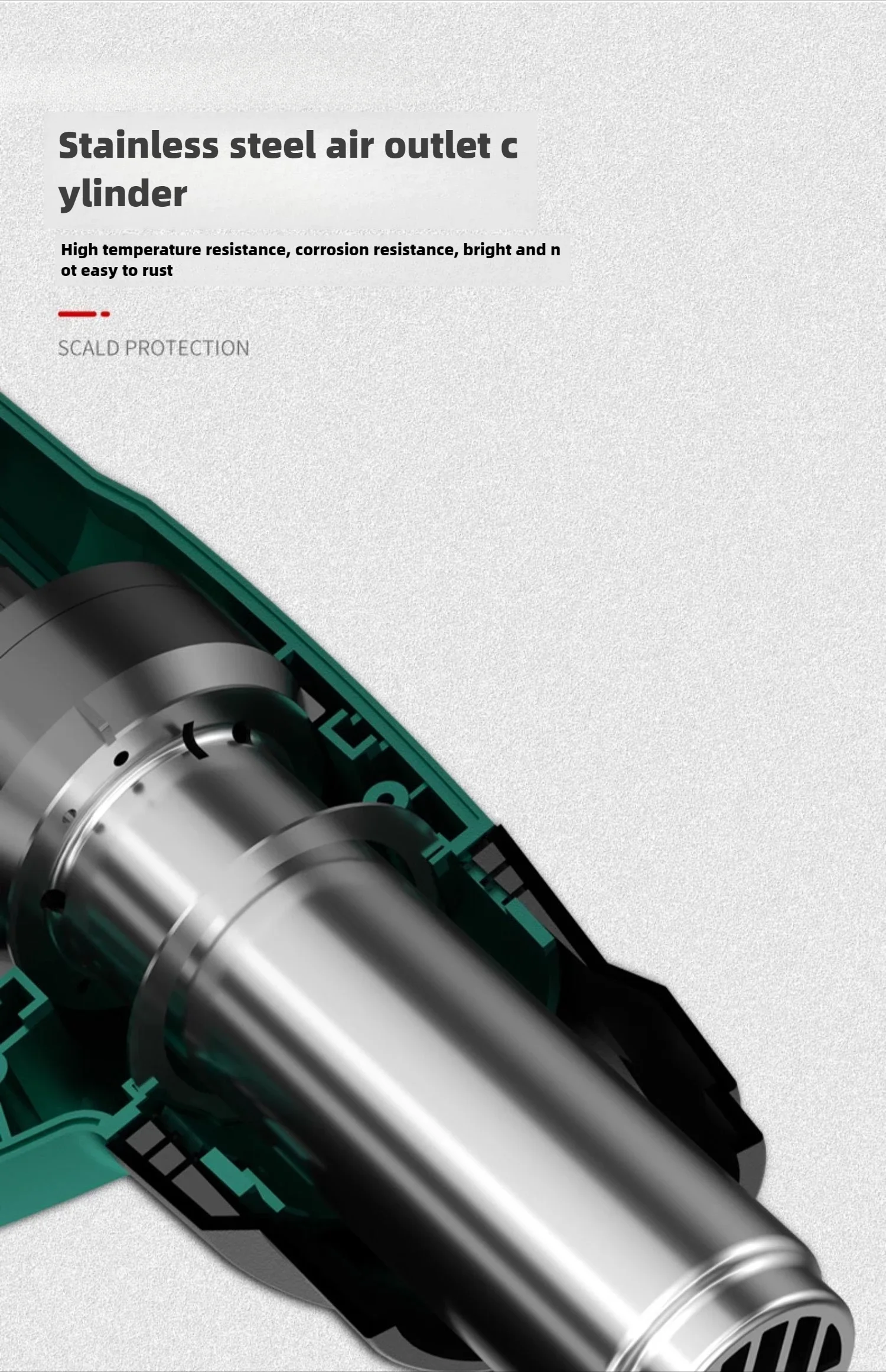 220V Industrial Grade Mini Heat Gun with Digital Display Temperature Control - Ideal for Electronic Repair and Film Coating