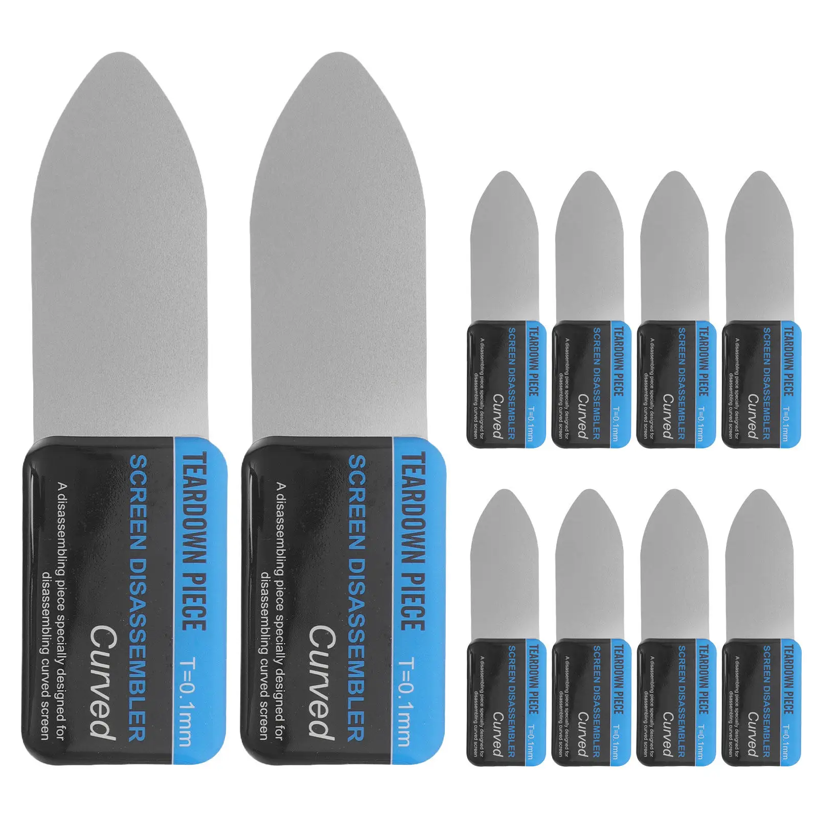 10Pcs Phone Screen Opening Tools Curved Glass Disassembly Ultra Thin Pry Metal Separator Phone Repair Tool Kit