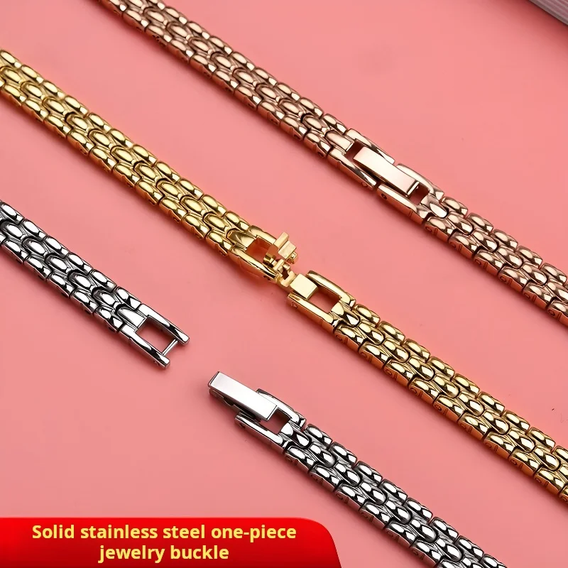 6mm 8mm 10mm 12mm 14mm 16mm Bright Women Small Size strap Universal Stainless Steel fashion Ladies watchband rose gold Bracelet