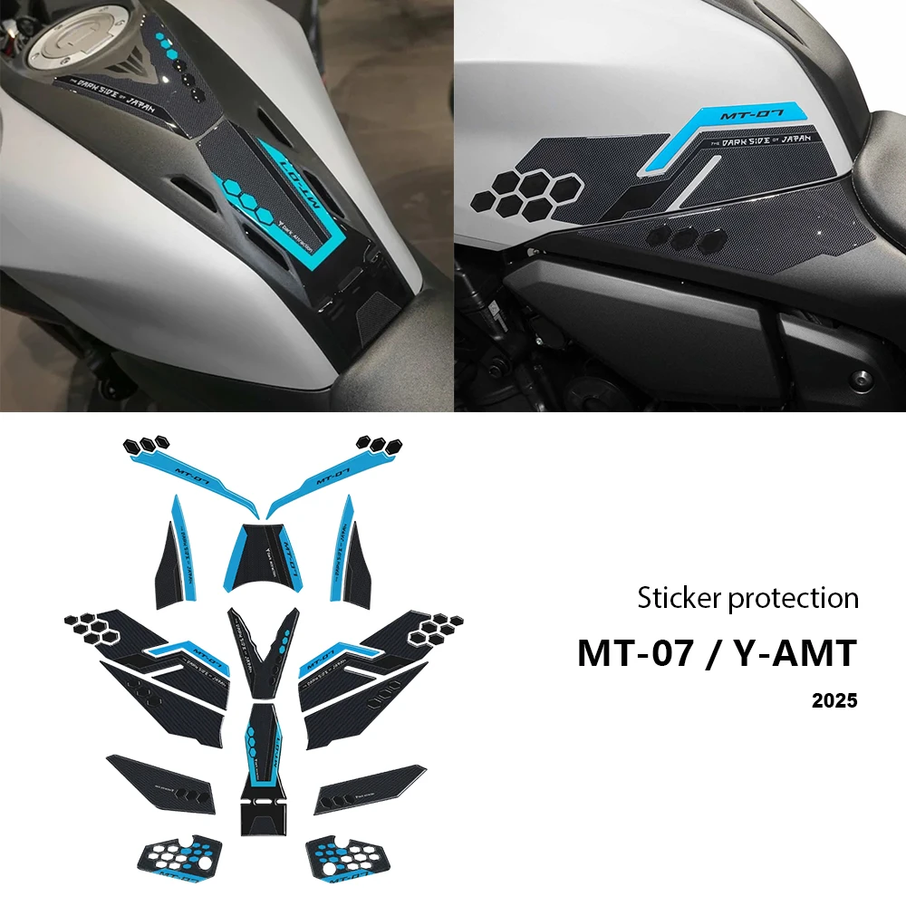 

New For MT 07 MT-07 mt07 2025 Motorcycle Tank Pad Protector 3D Sticker Decal Gas Knee Grip