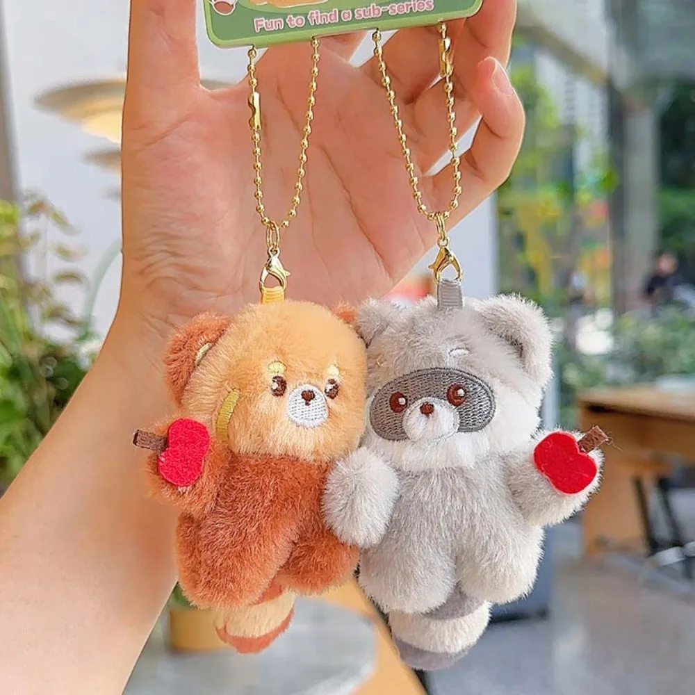 2pcs/set Sheep Magnetic Otter Keychain Dog Panda Plush Animal Key Buckle Cartoon Couple Pendants Party