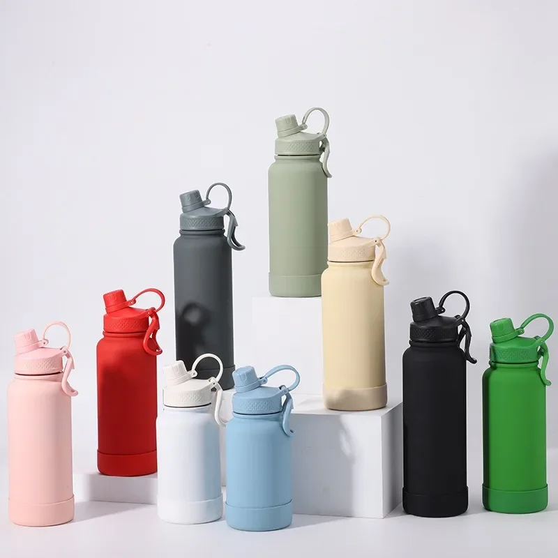 650/1000/1200ml Large-capacity Sports Thermal Water Bottle With Silicone Base,Double-layer Stainless Steel Drinkware,Thermos Cup