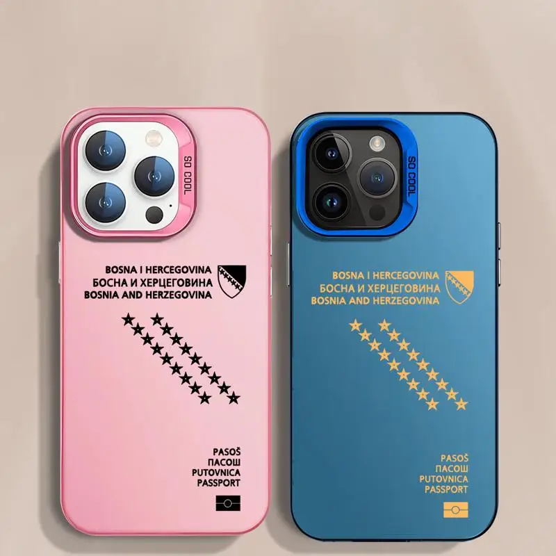 Bosnia เคสโทรศัพท์หนังสือเดินทางเฮอร์เซโกวีนาสำหรับ Apple iPhone 14 PRO MAX เคส15pro 16 13 funda iPhone 11Pro 16PLUS 12Pro ปกอ่อน