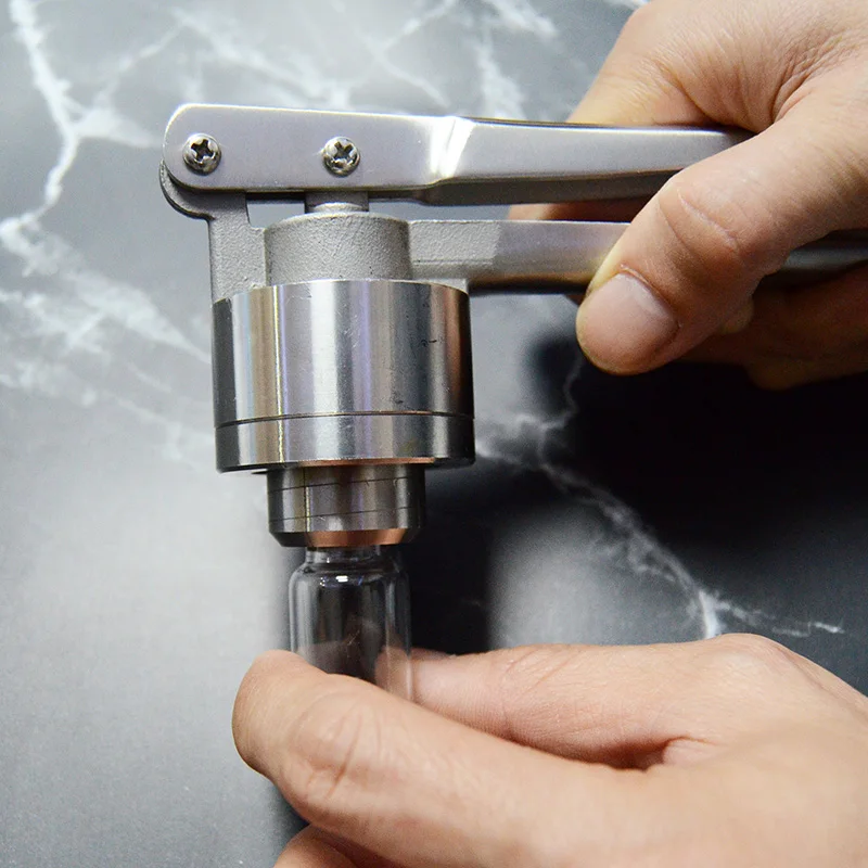 26/28/30/32mm Stainless Steel Manual Crimper Vial Bottle Cap Sealer For Plastic / Full Aluminum Handheld Bottle Sealing Machine