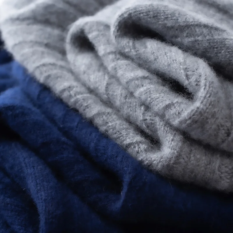 두꺼운 남성 캐시미어 스웨터 100% 순수 캐시미어 가디건 아빠 스웨터