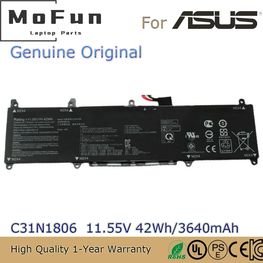 

Совершенно новый оригинальный аккумулятор для ноутбука C31N1806 11,55 В 42 Втч для Asus adol 13 13F 13FA 13FN 13U 13UN K330FA I330FN и т. д.