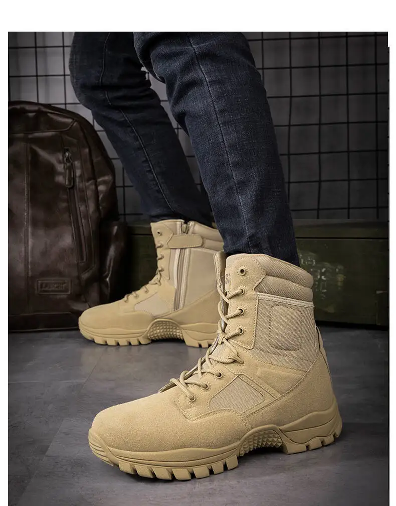 Outdoor-Stiefel für Herren, Knöchelstiefel, dick, hochwertig, sportlich, wasserdicht, rutschfest, Wanderstiefel, verschleißfest, Dschungel-Trekking, Größe 39–47 – Detail 19