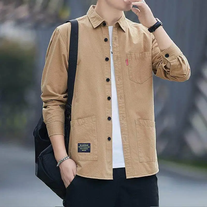 

Men's Long Sleeve Work Shirt Durable Stain Resistant Outdoor Multi Pocket Sun Protection Casual Style Quality Work Shirt
