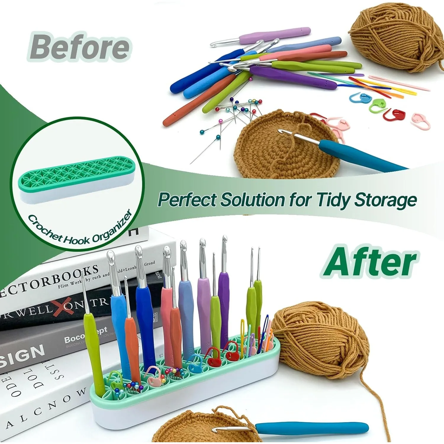 Silicone Crochet Hooks Holder Crochet Hooks Organizer Makeup Brushes Organizer Silicone Pen Holder Crochet Stuff Storage