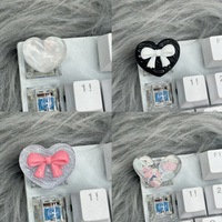 DIY keycap cute heart universal semi transparent cross mechanical keyboard ESC base semi transparent pink keycap