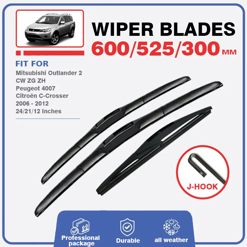 

Front Wiper Blades For Mitsubishi Outlander 2 MK2 II 2006 - 2012 CW ZH ZG Citroen CCrosser Peugeot 4007 Windscreen Windshield