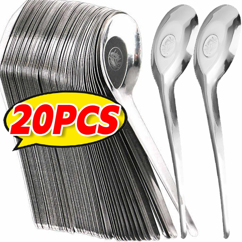 1/20Pcs Stainless Steel Spoon Kitchen Tableware Silver Spoon