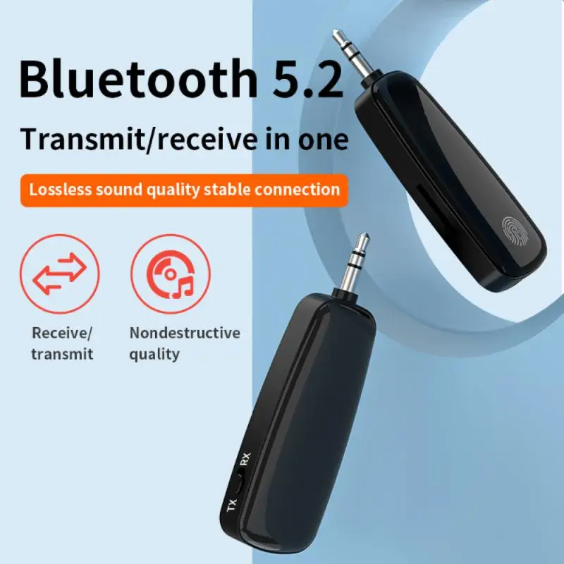 New bluetooth-compatible 5.2 Receiver Transmitter Adapter 3.5mm Jack AUX Car Stereo Hands-free Call TF Card Audio Player For Car