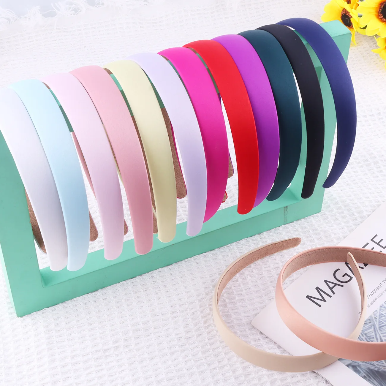 2cm Solid Color Satin Headband For Women Candy Hairbands Fashion Headwear Kids Girls Children Head Band Hair Accessories