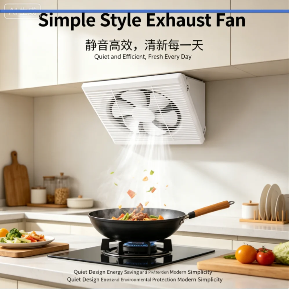220V Powerful Window-Mounted Exhaust Fan, Quiet Ventilation Fan for Kitchen Bathroom HBD1