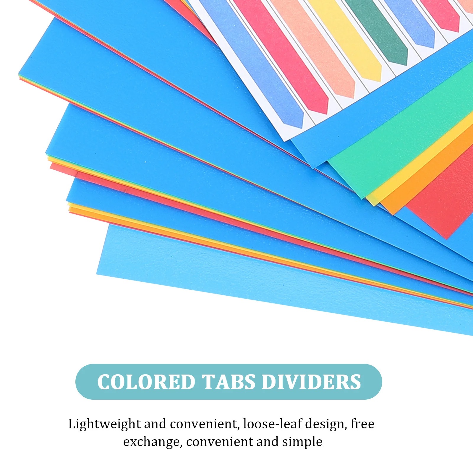 Séparateur d'index à feuilles mobiles, onglets de séparation, séparateur de dossier en plastique pour la Classification des Notes, Pages d'index étanches, séparateurs colorés, 38 pièces