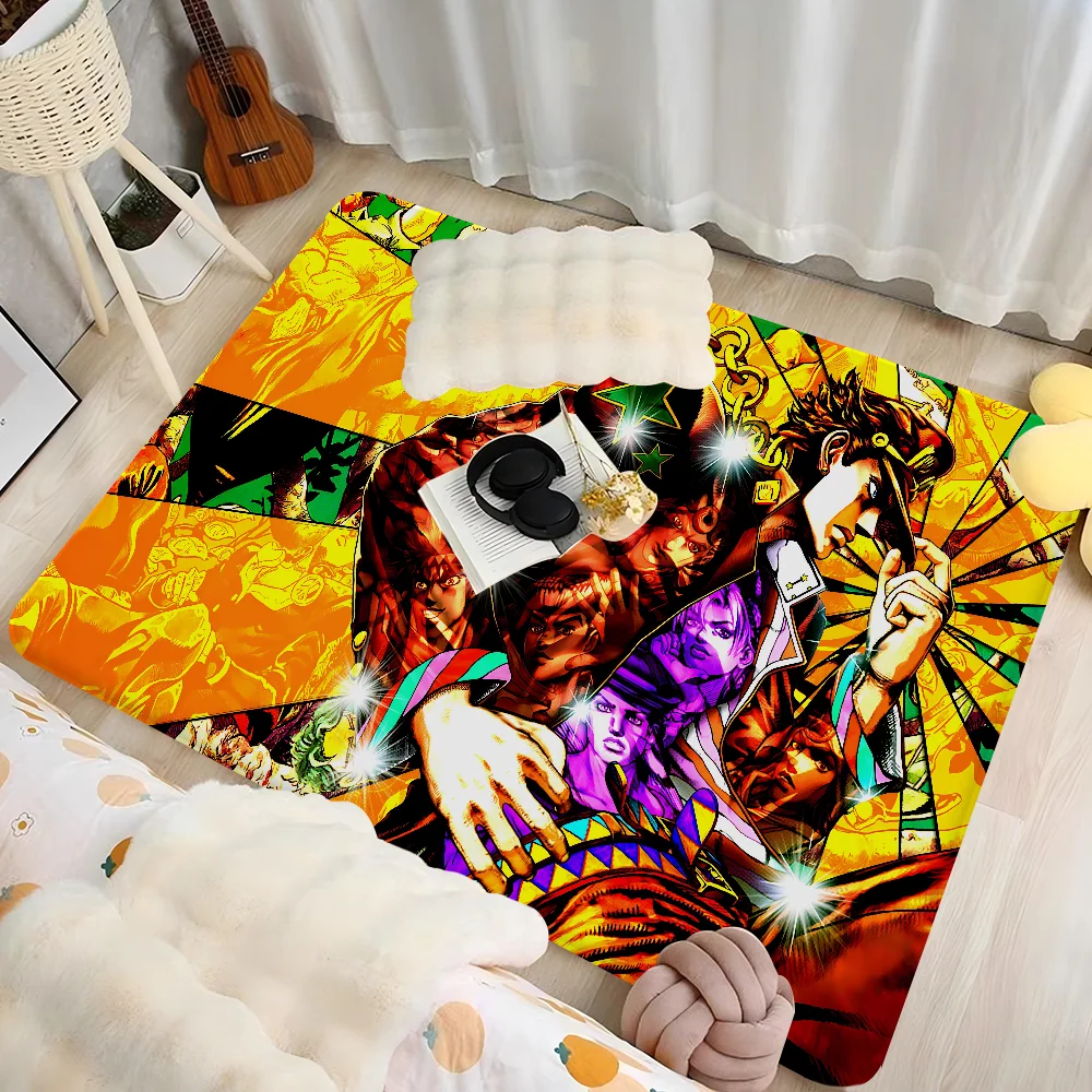 

J-JoJo's Bizarre Adventure Floor Mat Kids Room Bedroom Decoration Balcony Anti-Slip Doormat Living Room Welcome Rug