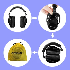 ZOHAN Kids Noise Reducing Earmuff Safety Hearing Protection Headphone for Autism Children Foldable EarCups Passive Defender 25dB