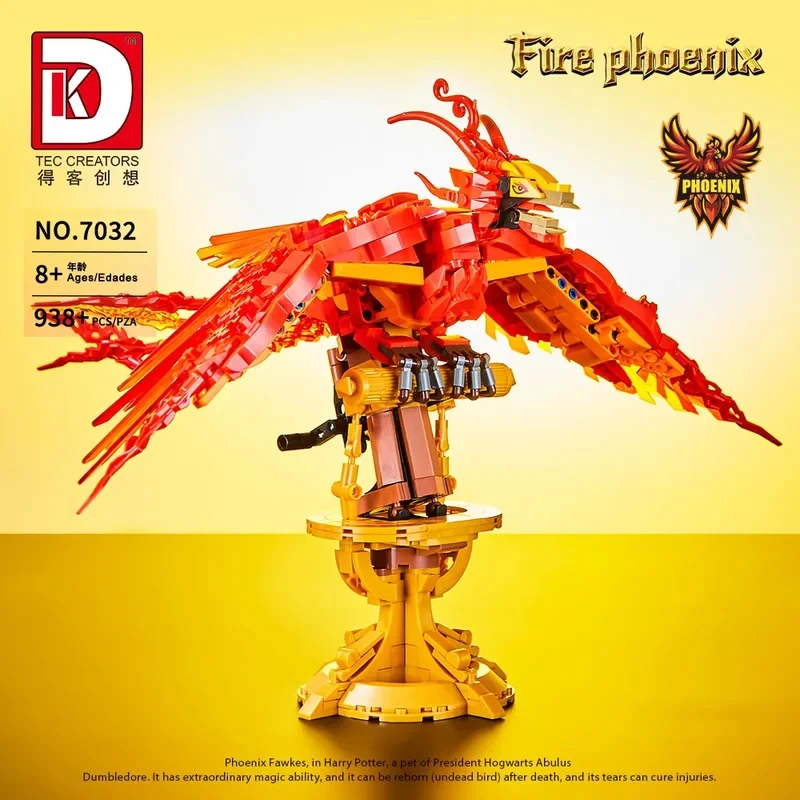 

Puzzle high-quality MOC building blocks Flame Phoenix-mythical creature model, desktop decoration and holiday gifts