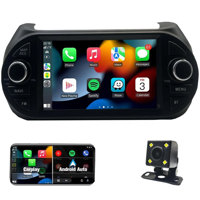 

Android car radio for Fiorino 2008-2017 stereo screen Carplay Android Auto Bluetooth GPS Navigation FM radio 7’ [4+64G]